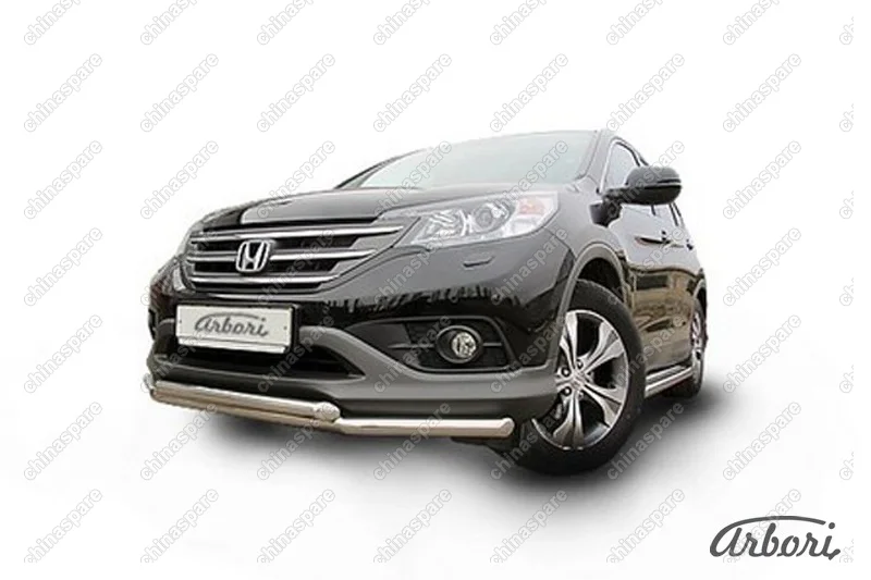 AFZDAHCRV1303 Защита переднего бампера d57+d57 двойная  Arbori нерж. сталь для Honda CR-V 2L 2012-2017
