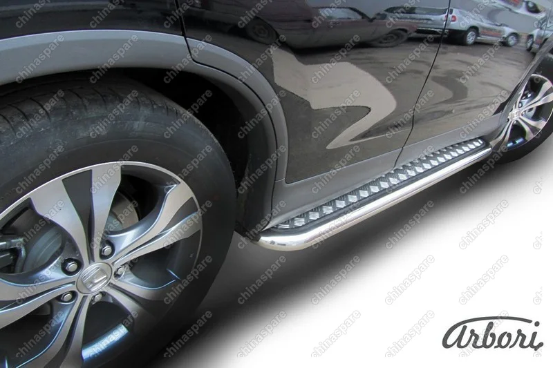 AFZDAHCRV1307 Защита порогов d57 с листом усиленная Arbori нерж. сталь для Honda CR-V 2L 2012-2017