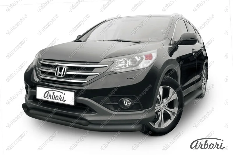 AFZDAHCRV1301B Защита переднего бампера d76+d57 двойная  Arbori черн. для Honda CR-V 2L 2012-2017
