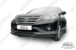 AFZDAHCRV1303B Защита переднего бампера d57+d57 двойная  Arbori черн. для Honda CR-V 2L 2012-2017