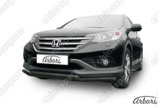 AFZDAHCRV1303B Защита переднего бампера d57+d57 двойная  Arbori черн. для Honda CR-V 2L 2012-2017