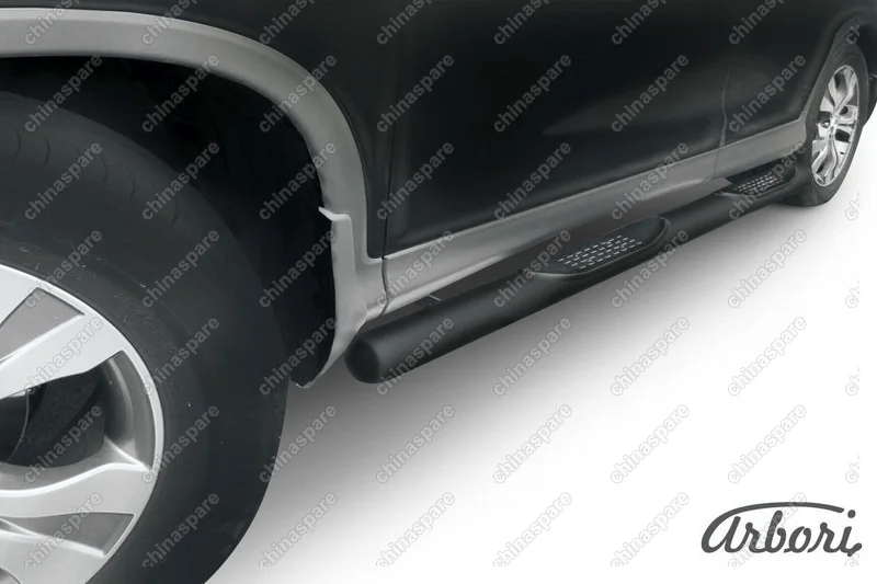 AFZDAHCRV1305B Защита порогов d76 с проступями  Arbori черн. для Honda CR-V 2L 2012-2017