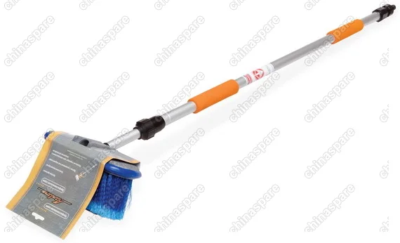 Швабра с насадкой для шланга, щеткой 20 см и телескопической ручкой 150 см