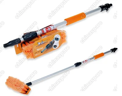 Швабра с насадкой для шланга, щеткой 20 см и телескопической ручкой 100 см