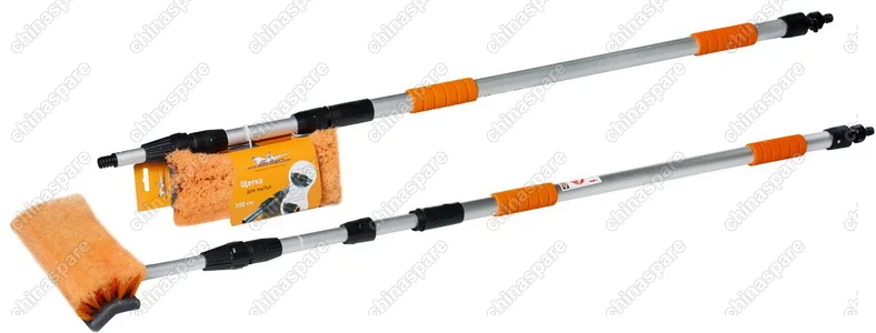 Швабра с насадкой для шланга, щеткой 25 см и телескопической ручкой 300 см