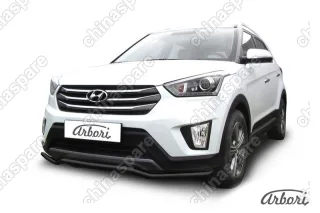 AFZDAHCRET4WD01B Защита переднего бампера d42 "Волна" Arbori черн. для HYUNDAI Creta 2016-нв