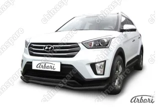 AFZDAHCRET4WD02B Защита переднего бампера d57 "Волна" Arbori черн. для HYUNDAI Creta 2016-нв