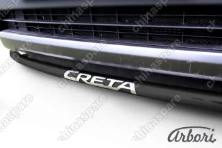 AFZDAHCRET4WD03B Защита переднего бампера d42 радиусная с надписью Arbori черн. для HYUNDAI Creta 2016-нв