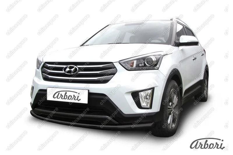 AFZDAHCRET4WD05B Защита переднего бампера d57 радиусная Arbori черн. для HYUNDAI Creta 2016-нв