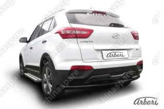 AFZDAHCRET4WD12B Защита заднего бампера d57 радиусная Arbori черн. для HYUNDAI Creta 2016-нв