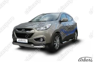AFZDAHIX3501 Защита переднего бампера d76+d57 двойная Arbori нерж. сталь для HYUNDAI ix35 2010-2015