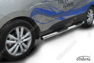 AFZDAHIX3504 Защита порогов d76 с проступями Arbori нерж. сталь для HYUNDAI ix35 2010-2015