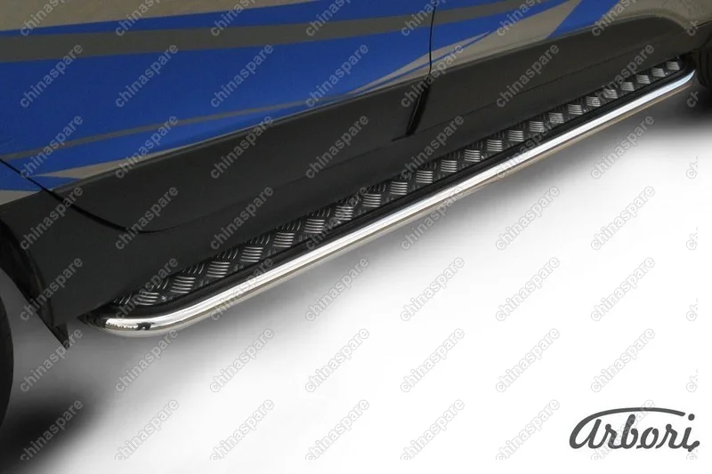 AFZDAHIX3507 Защита порогов d57 с листом усиленная Arbori нерж. сталь для HYUNDAI ix35 2010-2015