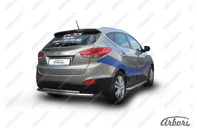 AFZDAHIX3511 Защита заднего бампера d57+d42 двойная Arbori нерж. сталь для HYUNDAI ix35 2010-2015