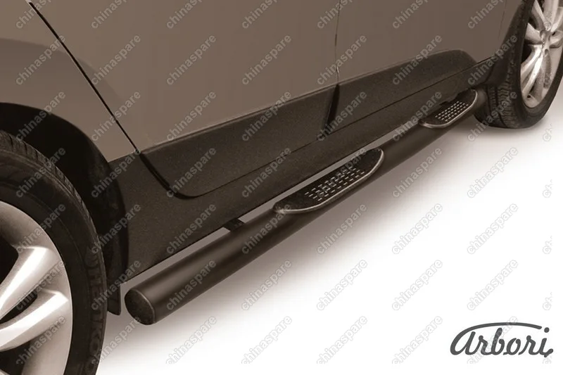 AFZDAHIX3504B Защита порогов d76 с проступями Arbori черн. для HYUNDAI ix35 2010-2015