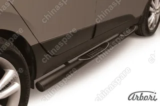 AFZDAHIX3504B Защита порогов d76 с проступями Arbori черн. для HYUNDAI ix35 2010-2015