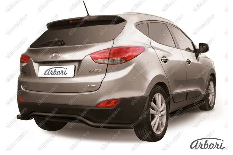 AFZDAHIX3508B Защита заднего бампера d57 "волна" Arbori черн. для HYUNDAI ix35 2010-2015