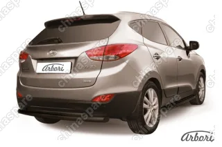 AFZDAHIX3511B Защита заднего бампера d57+d42 двойная Arbori черн. для HYUNDAI ix35 2010-2015