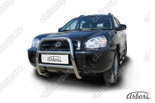 AFZDAHSFT06 Кенгурятник d57 высокий   Arbori нерж. сталь для Hyundai SANTA-FE Classic (Таганрог) 2000-2012