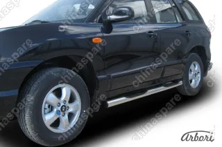 AFZDAHSFT10 Защита порогов d76 с проступями  Arbori нерж. сталь для Hyundai SANTA-FE Classic (Таганрог) 2000-2012