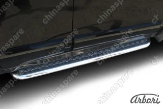 AFZDAHSFT12 Защита порогов d57 с листом  Arbori нерж. сталь для Hyundai SANTA-FE Classic (Таганрог) 2000-2012