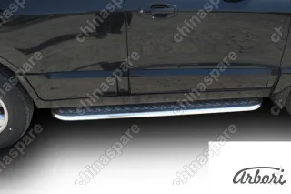 AFZDAHSFT13 Защита порогов d42 с листом  Arbori нерж. сталь для Hyundai SANTA-FE Classic (Таганрог) 2000-2012
