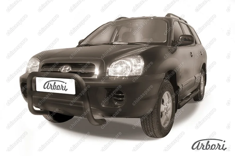 AFZDAHSFT08B Кенгурятник d57 низкий   Arbori черн. для Hyundai SANTA-FE Classic (Таганрог) 2000-2012