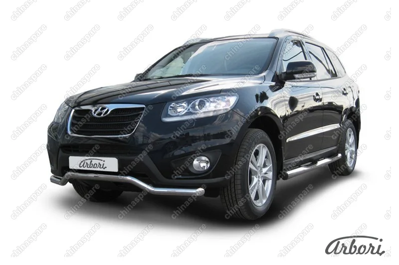 AFZDAHSFN01 Защита переднего бампера d57 "волна"  Arbori нерж. сталь для Hyundai SANTA-FE 2010-2012