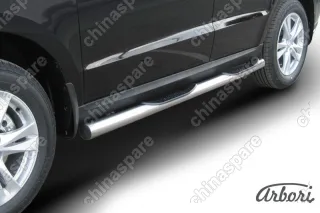 AFZDAHSFN06 Защита порогов d76 с проступями Arbori нерж. сталь для Hyundai SANTA-FE 2010-2012