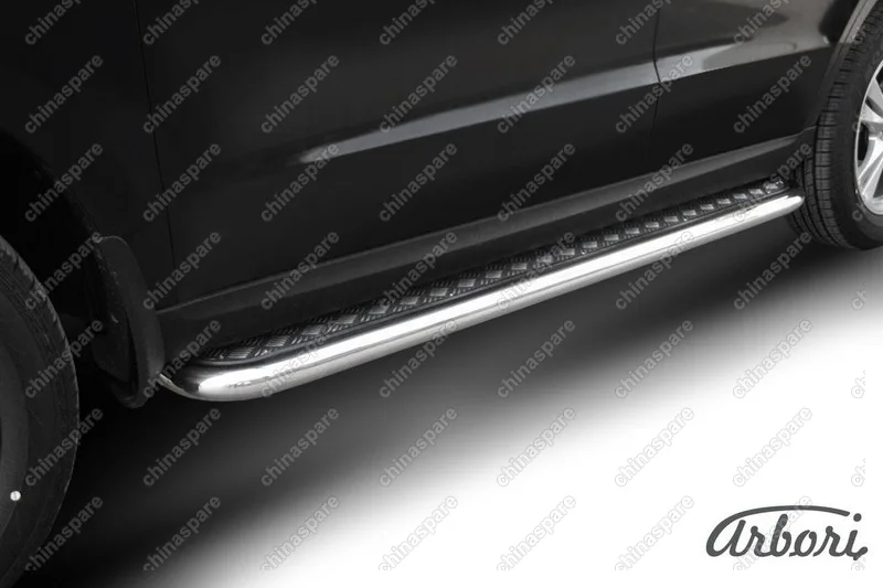 AFZDAHSFN09 Защита порогов d57 с листом  Arbori нерж. сталь для Hyundai SANTA-FE 2010-2012