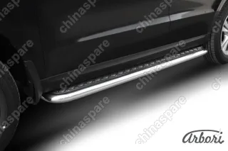 AFZDAHSFN09 Защита порогов d57 с листом  Arbori нерж. сталь для Hyundai SANTA-FE 2010-2012