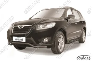 AFZDAHSFN01B Защита переднего бампера d57 "волна"  Arbori черн. для Hyundai SANTA-FE 2010-2012