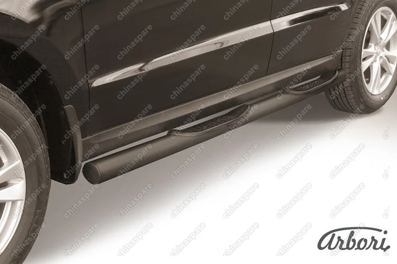 AFZDAHSFN06B Защита порогов d76 с проступями Arbori черн. для Hyundai SANTA-FE 2010-2012
