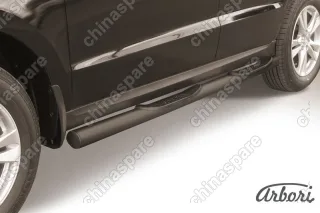 AFZDAHSFN06B Защита порогов d76 с проступями Arbori черн. для Hyundai SANTA-FE 2010-2012