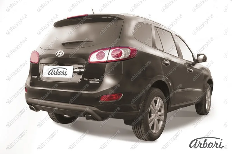 AFZDAHSFN10B Защита заднего бампера d57 "скобка" Arbori черн. для Hyundai SANTA-FE 2010-2012