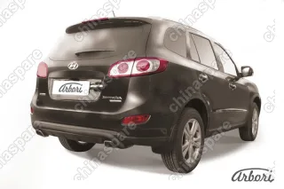 AFZDAHSFN10B Защита заднего бампера d57 "скобка" Arbori черн. для Hyundai SANTA-FE 2010-2012