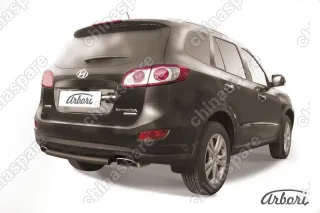 AFZDAHSFN11B Защита заднего бампера d57  Arbori черн. для Hyundai SANTA-FE 2010-2012
