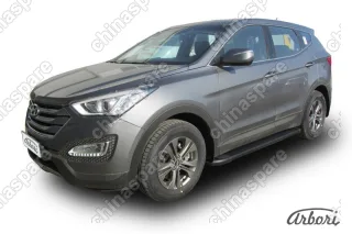 AFZDAALHSFT1201 Комплект алюминиевых порогов Arbori Optima Black 1800 для HYUNDAI Santa Fe 2012-2016