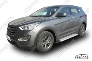 AFZDAALHSFT1202 Комплект алюминиевых порогов Arbori Optima Silver 1800 для HYUNDAI Santa Fe 2012-2016