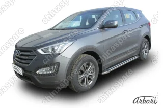 AFZDAALHSFT1203 Комплект алюминиевых порогов Arbori Luxe Black 1800 для HYUNDAI Santa Fe 2012-2016