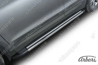 AFZDAALHSFT1203 Комплект алюминиевых порогов Arbori Luxe Black 1800 для HYUNDAI Santa Fe 2012-2016