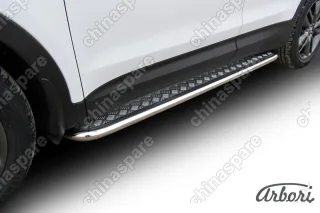 AFZDAHSFT1205 Защита порогов d57 с листом усиленная Arbori нерж. сталь для Hyundai SANTA-FE 2012-2018