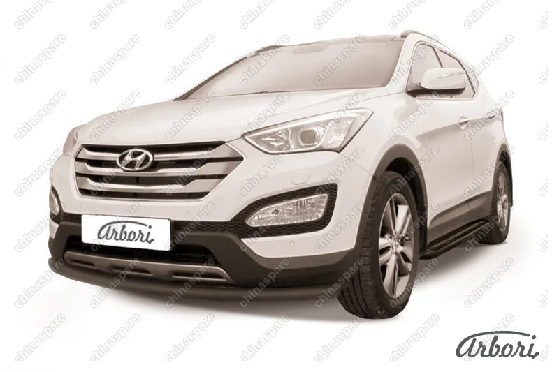 AFZDAHSFT1203B Защита переднего бампера d57 Arbori черн. для Hyundai SANTA-FE 2012-2018