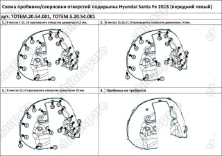 TOTEM2054001 Подкрылок HYUNDAI Santa Fe, 2018-> (передний левый)