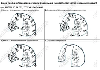 TOTEM2054002 Подкрылок HYUNDAI Santa Fe, 2018-> (передний правый)