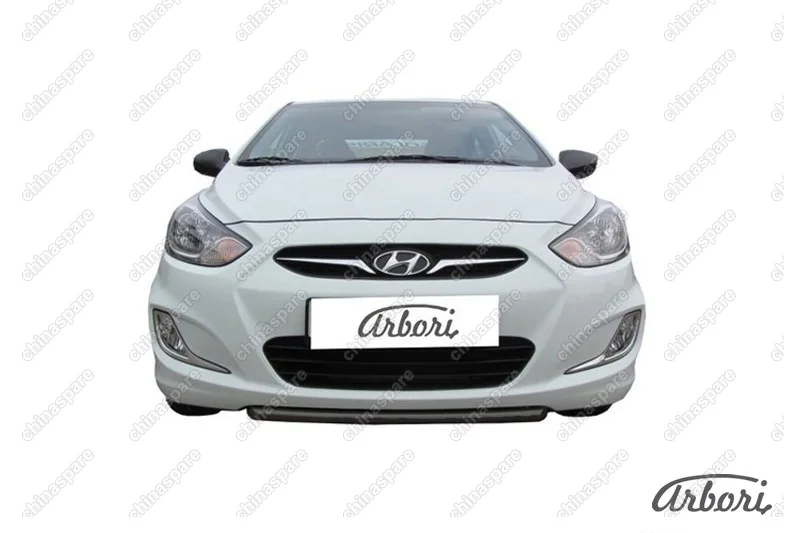 AFZDAHS01B Защита переднего бампера d42 Arbori черн. для Hyundai SOLARIS 2014-2017