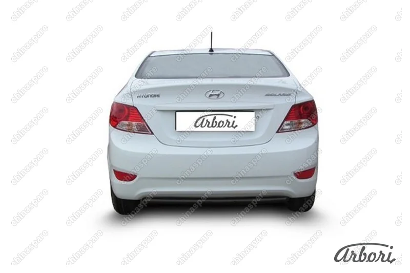 AFZDAHS02B Защита заднего бампера d42 Arbori черн. для Hyundai SOLARIS 2014-2017