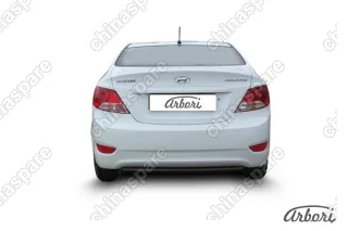 AFZDAHS02B Защита заднего бампера d42 Arbori черн. для Hyundai SOLARIS 2014-2017