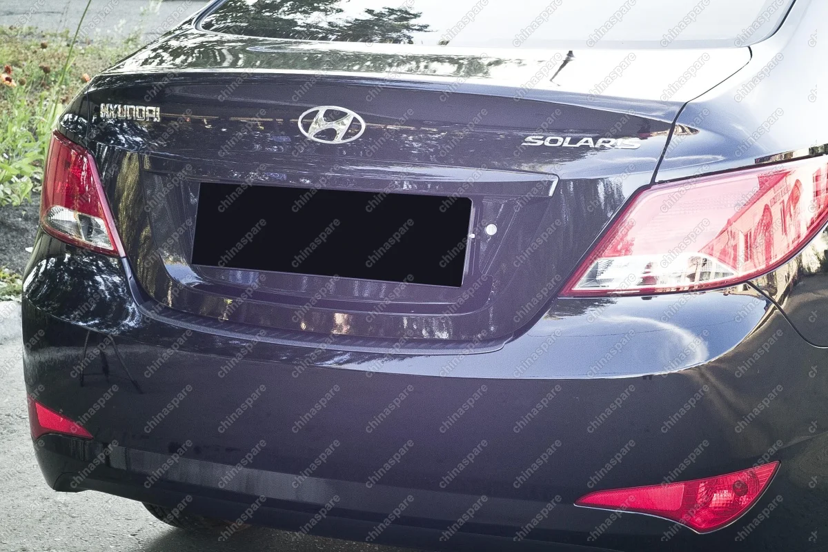 NHS029202 Накладка на задний бампер (2мм) для HYUNDAI Solaris (седан) 2014-2016 (I рестайлинг), шагрень