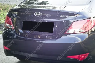 NHS029202 Накладка на задний бампер (2мм) для HYUNDAI Solaris (седан) 2014-2016 (I рестайлинг), шагрень